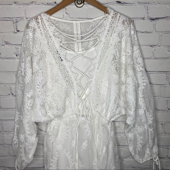 Endless Rose White Lace Embroidered Midi Dress - Picture 8 of 10